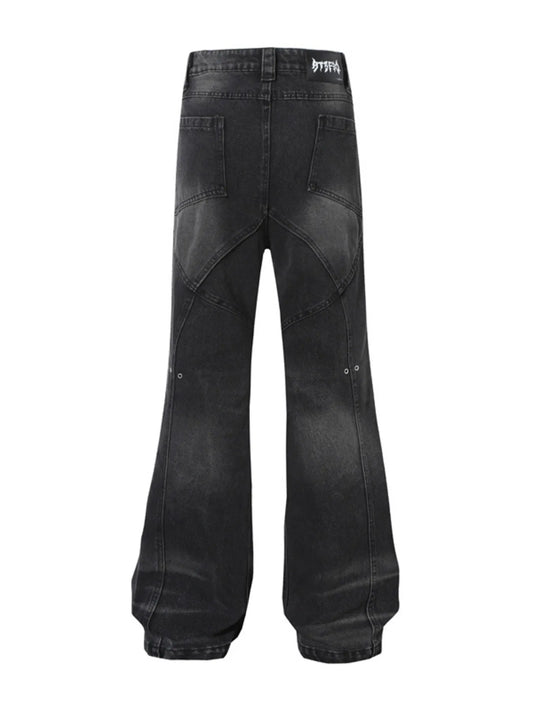 1287 Men's Wash Wide Leg Flare Jeans – men's flare jeans (Y2K) (front view)