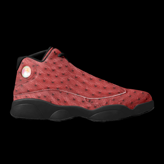 Retro Air Trece Red Ostrich High Top Sneakers – Main Image