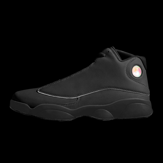 Retro Air Trece High Top Sneakers - All Black Panther Cat