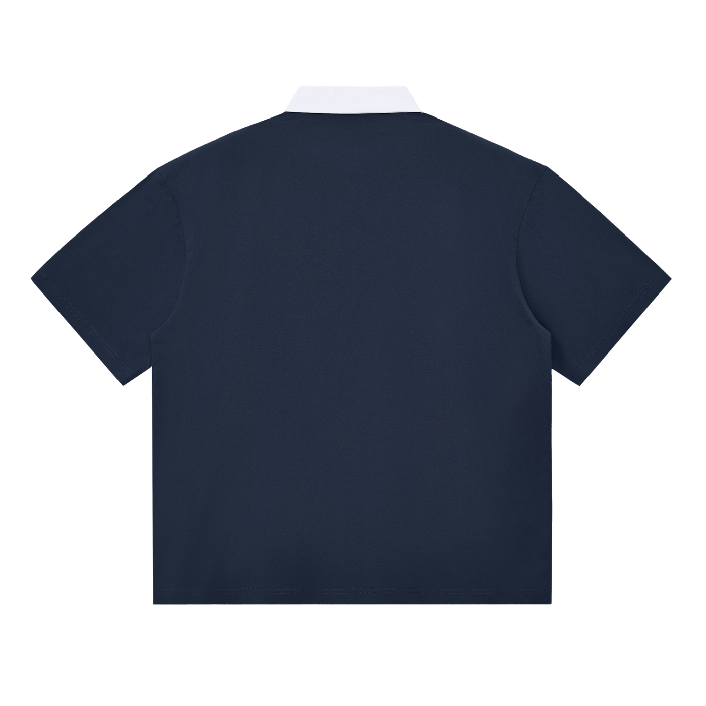 Dressy Mens Essential Contrast Polo Casual Shirt - Navy Blue - detail close-up