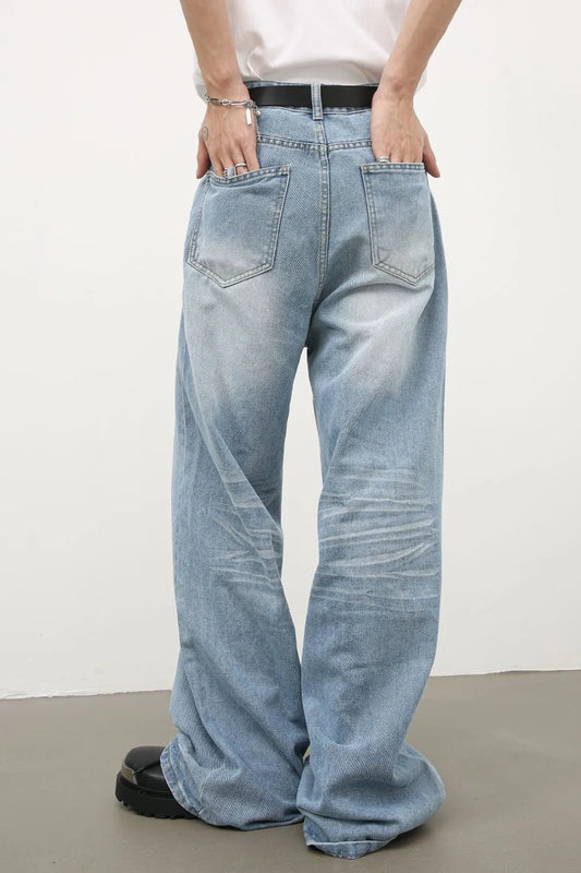 179 nan – Men's wide leg jeans streetwear fit