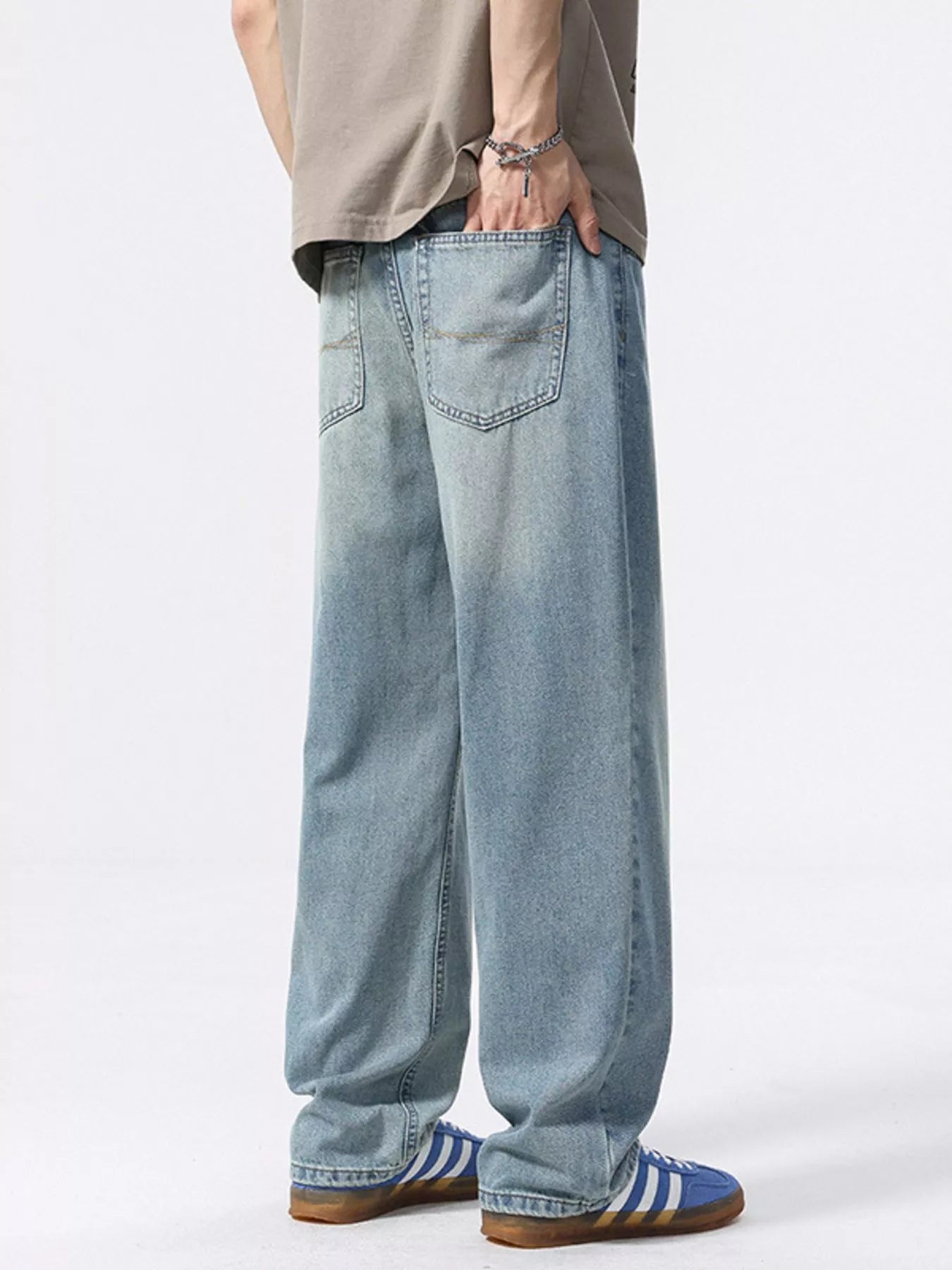 697 nan – Men's wide leg jeans streetwear fit