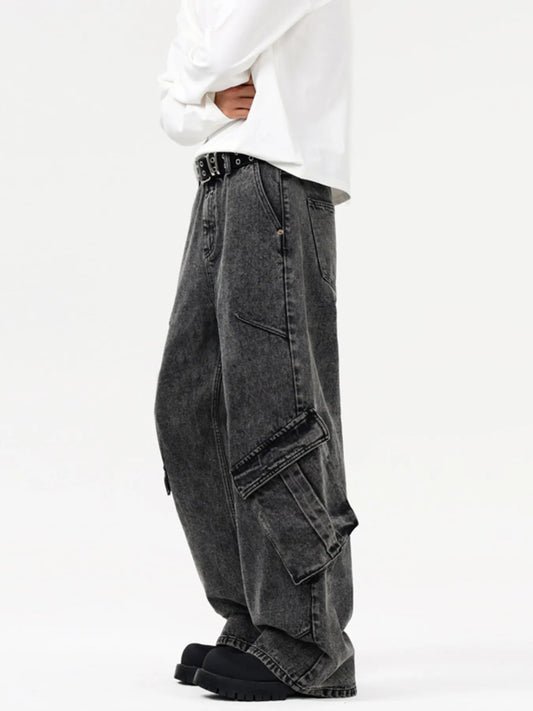 1203 nan – Men's wide leg jeans streetwear fit