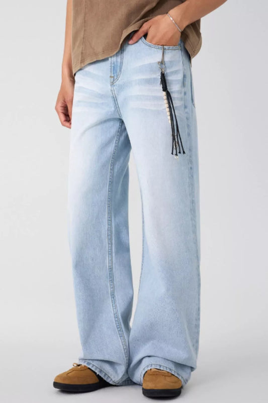 1208 nan – Men's wide leg jeans streetwear fit