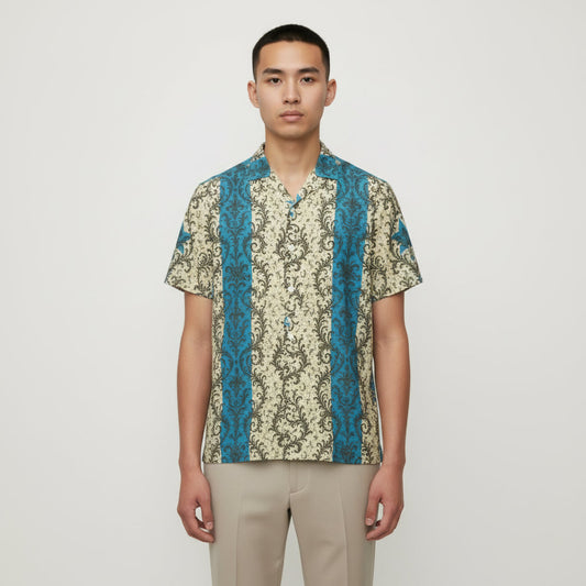 Barava West Button Shirt – Teal Frontier Pattern - Luis’s Locker