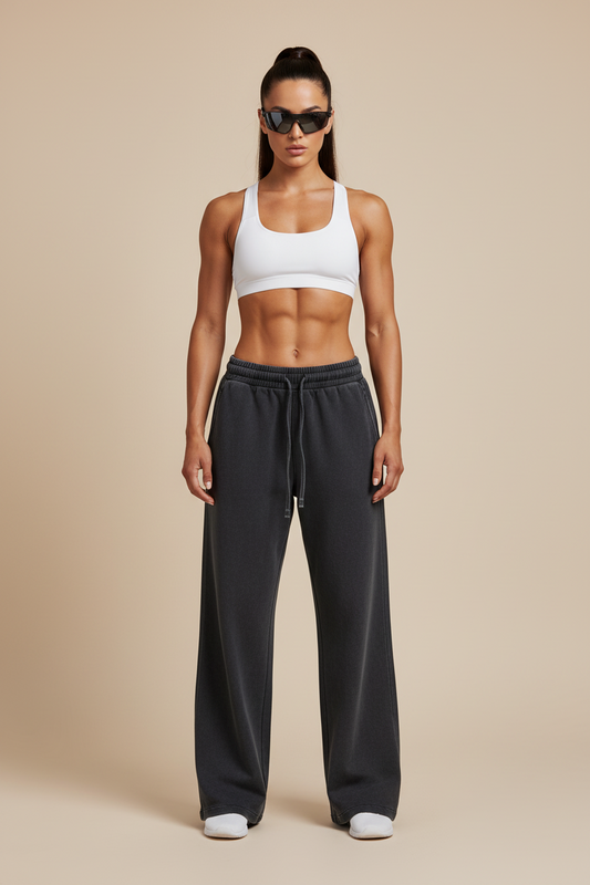 Vintage Washed Waist Pants Straight Leg - back view