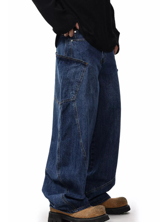 1223 nan – Men's wide leg jeans streetwear fit