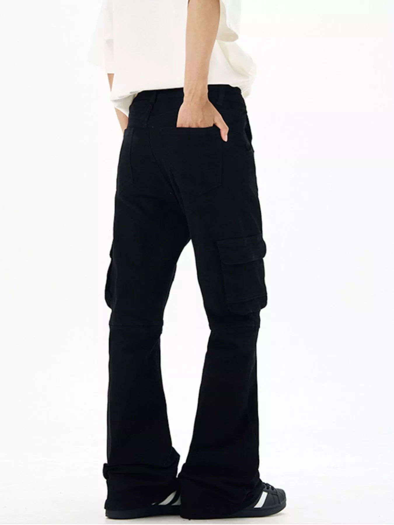 1291 Men's Cargo Flare Jeans – men's flare jeans (Y2K) (back view)