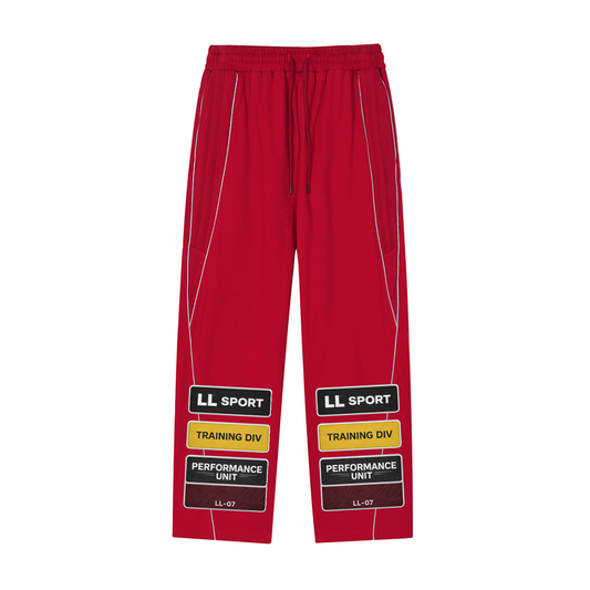 Red Graphic Straight-Leg Sweatpants – Reflective Performance Training Edition — product view