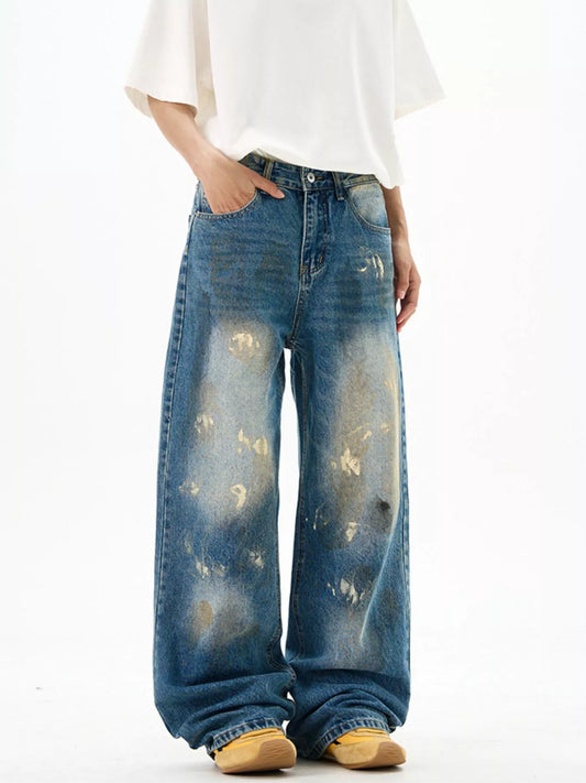 819 nan – Men's wide leg jeans streetwear fit