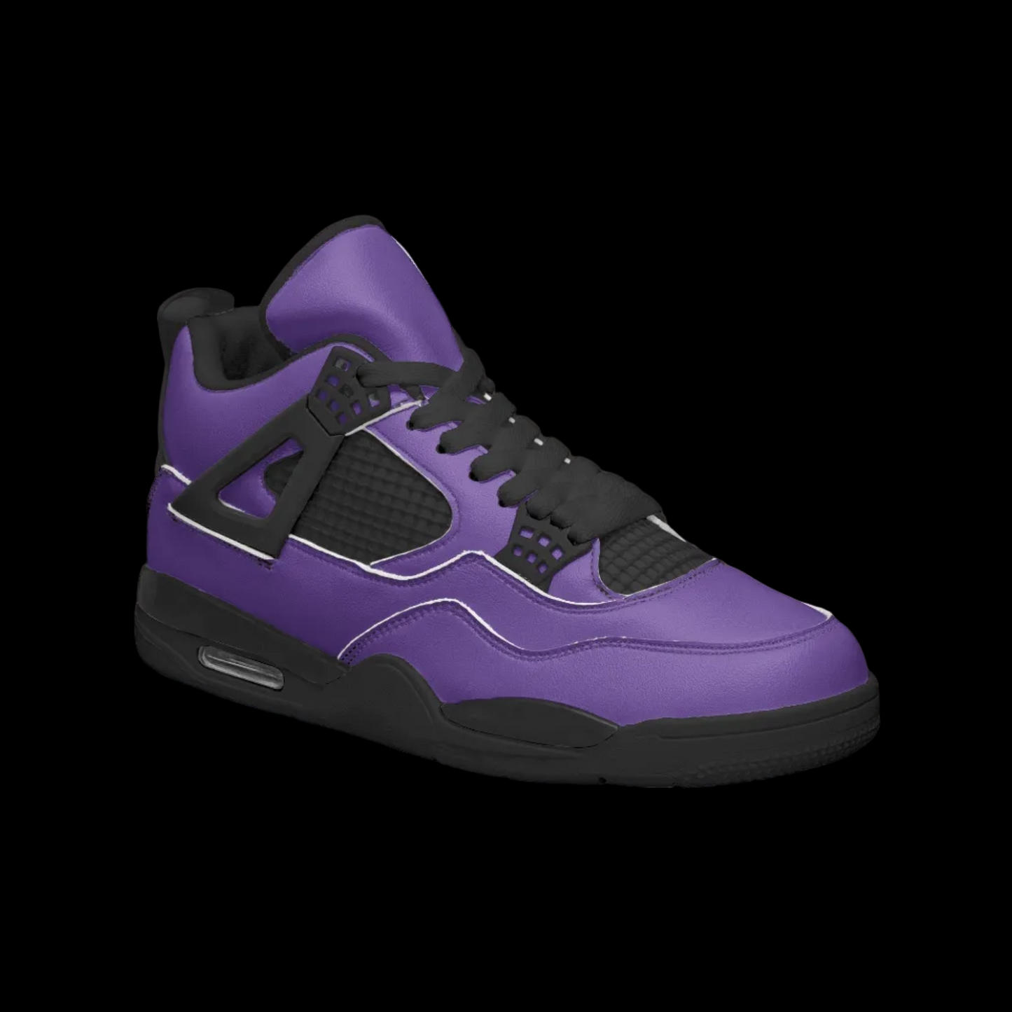 Fuerza Retro Air Cuatro High Top Sneakers - Purple Cactus Jack Limited Edition - Detail Close-Up
