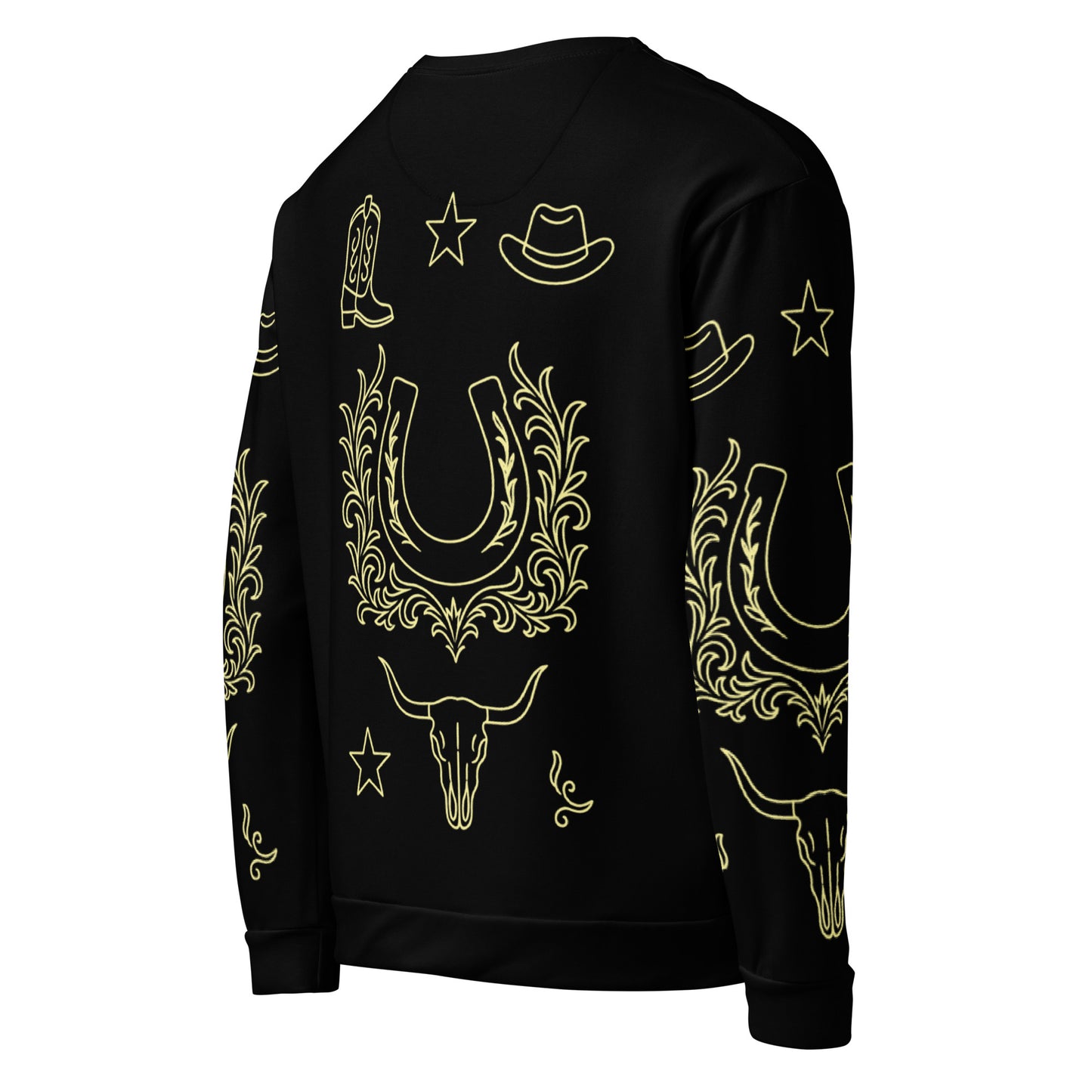 Untamed Western Symbols Sweatshirt – Black Gold Edition