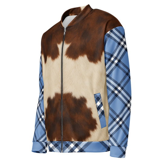 Cowhide Royale™ Plaid Fusion Unisex Bomber Jacket