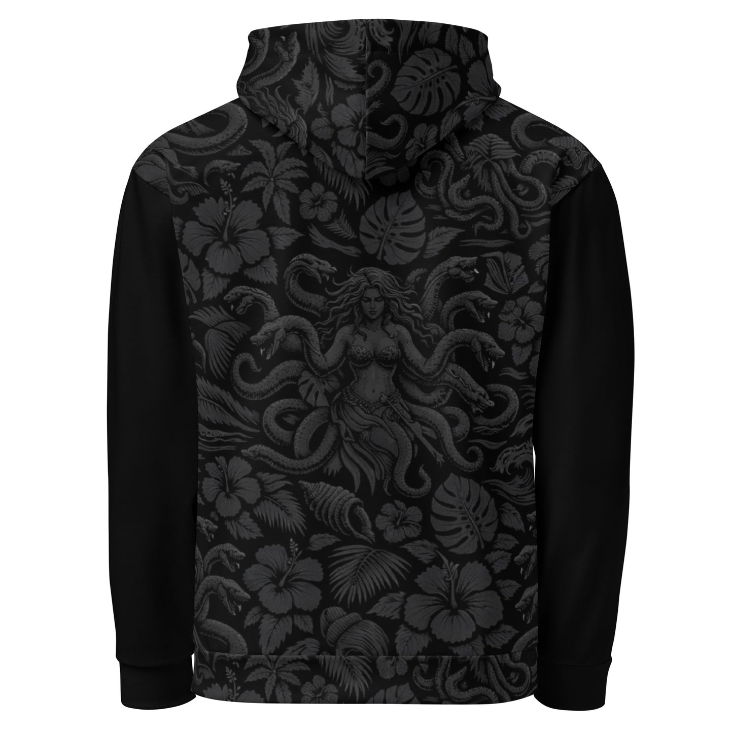 Scylla Pattern Hawaiian Hoodie – Detail Close-Up