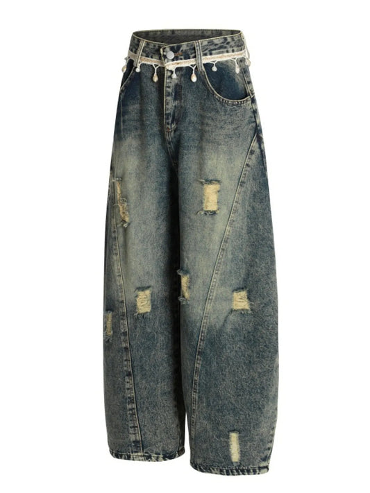 617 nan – Men's wide leg jeans streetwear fit