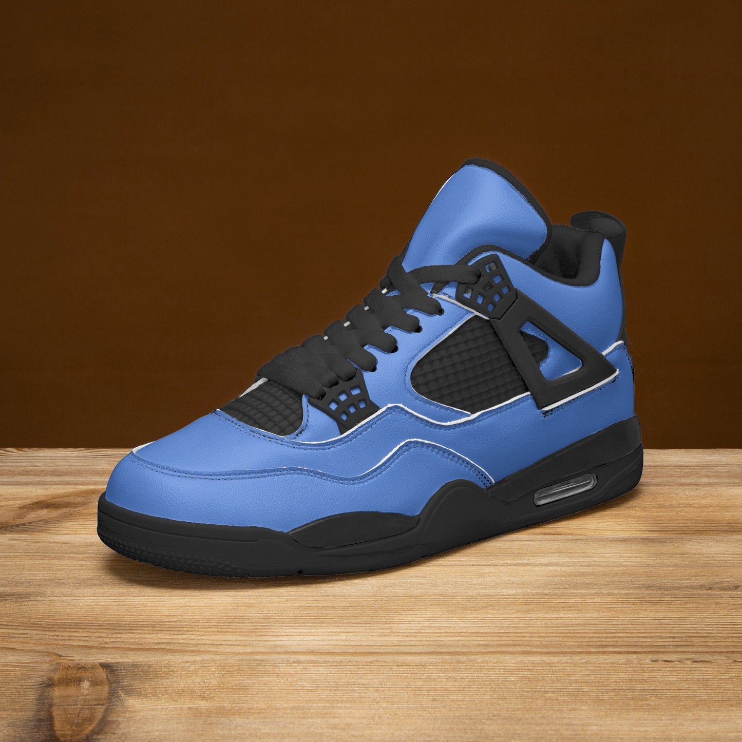 Fuerza Retro Air Cuatro – OG Encore Blue Drop High Top Sneakers - Side View