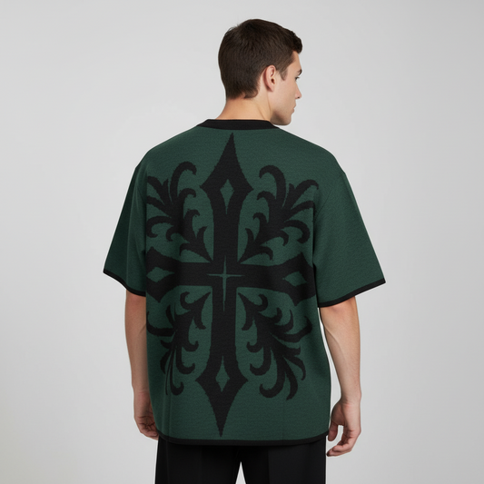 Lucky Horseshoe Knit Tee – Pine Frontier Crest Edition - Luis’s Locker