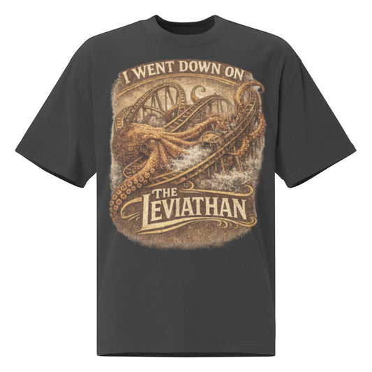 Lucia’s I went Down On The Leviathan Oversized faded Graphic t-shirt GTA VI Inspired Merch – Front View