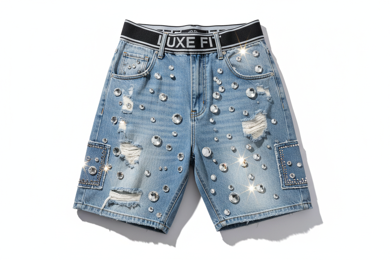 rhinestone shorts for men