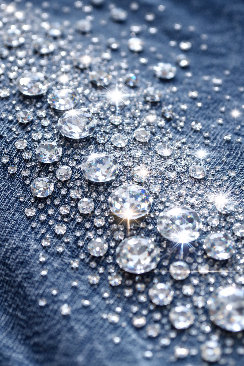 rhinestone denim streetwear for men