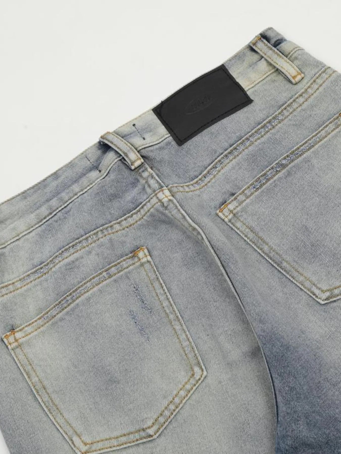 1283 Men's Vintage Washed Gradient Distressed Flare Jeans – men's flare jeans (Y2K) (detail view 11)