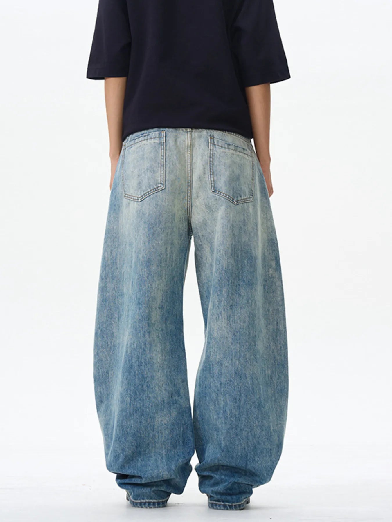 348 nan – Men's wide leg jeans streetwear fit