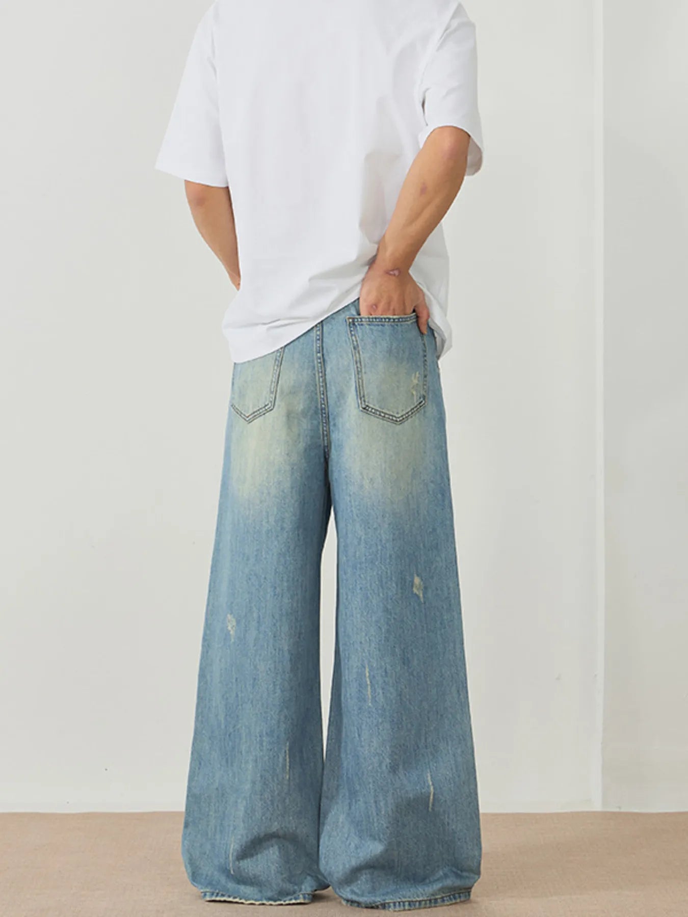 935 nan – Men's wide leg jeans streetwear fit