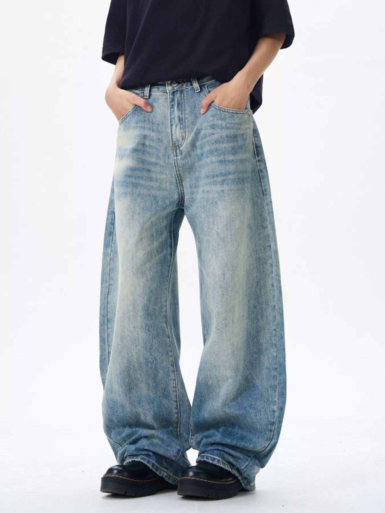 869 nan – Men's wide leg jeans streetwear fit