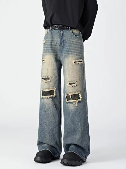 475 nan – Men's wide leg jeans streetwear fit