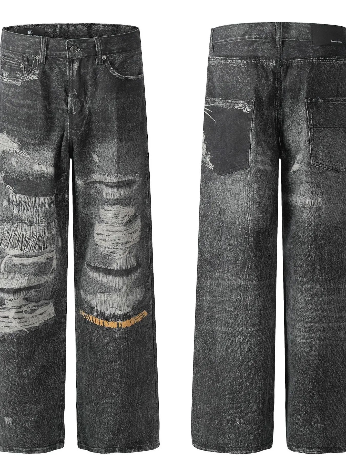 121 nan – Men's wide leg jeans streetwear fit