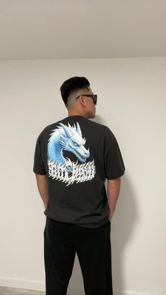 Blue Eyes White Dragon Oversized faded t-shirt - Luis’s Locker