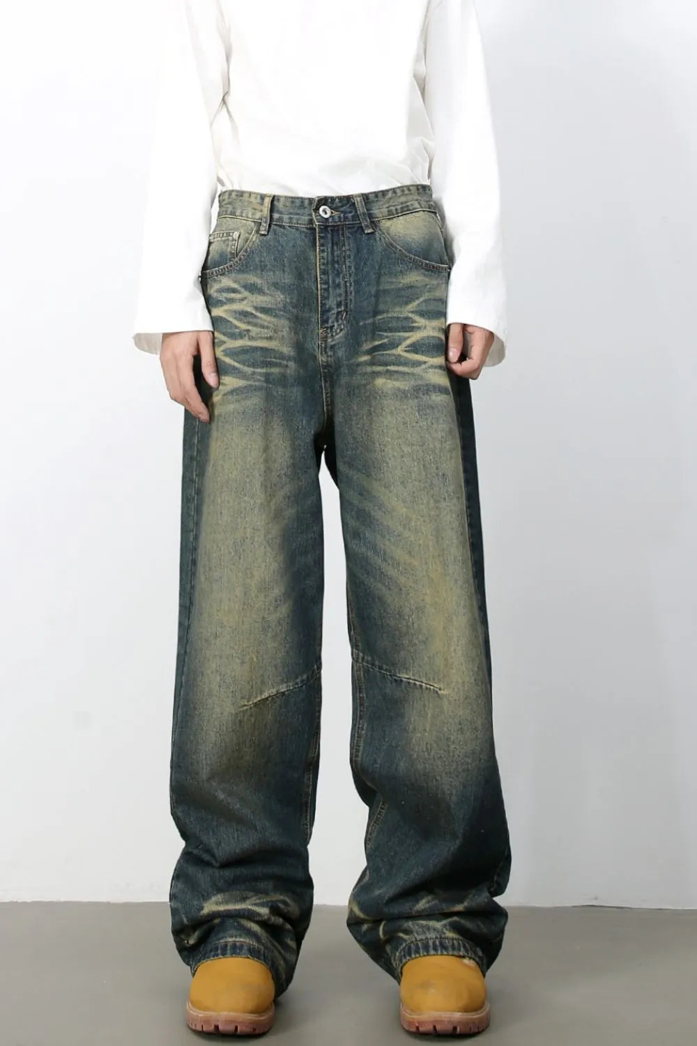 802 nan – Men's wide leg jeans streetwear fit