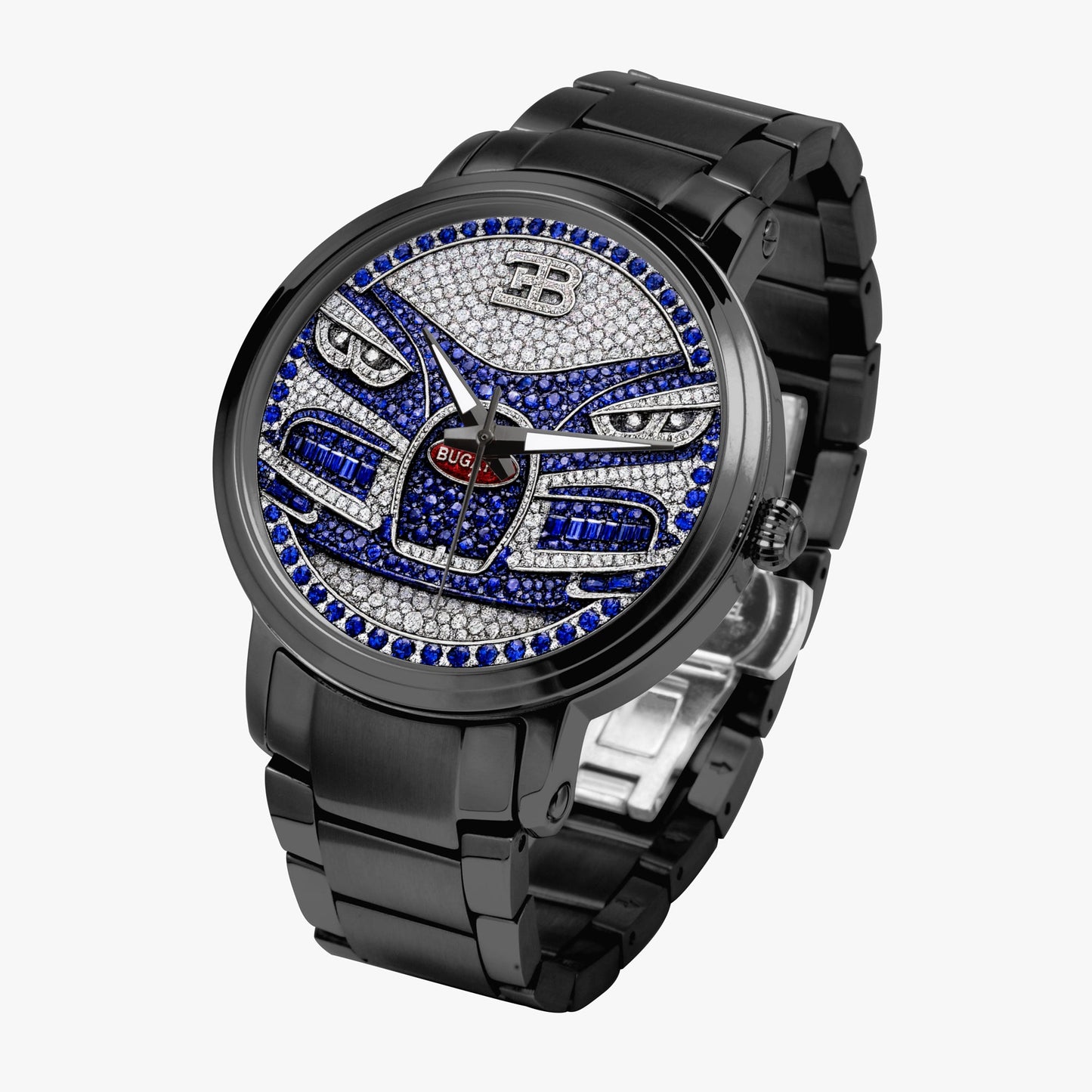 Jaycoh™ Bugati Chiron Turbilon Incrusted Diamonds 212. New Steel Strap Automatic Watch | Print-on-Demand Custom Watch - product photo | print on demand watch print custom watch