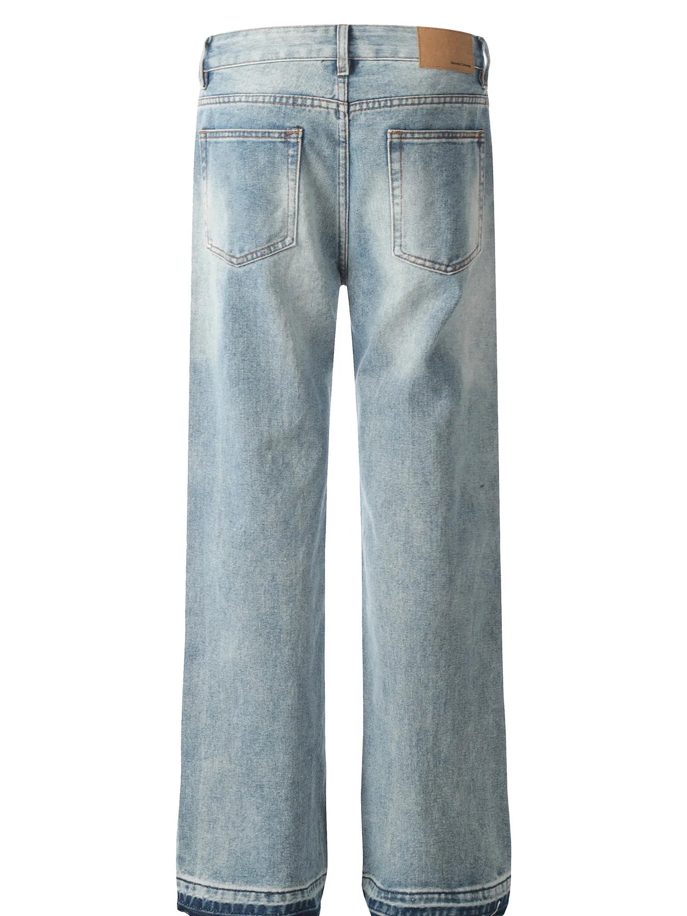 1255 Men's Graffiti Text Print Straight Leg Jeans – men's graphic jeans (back view)