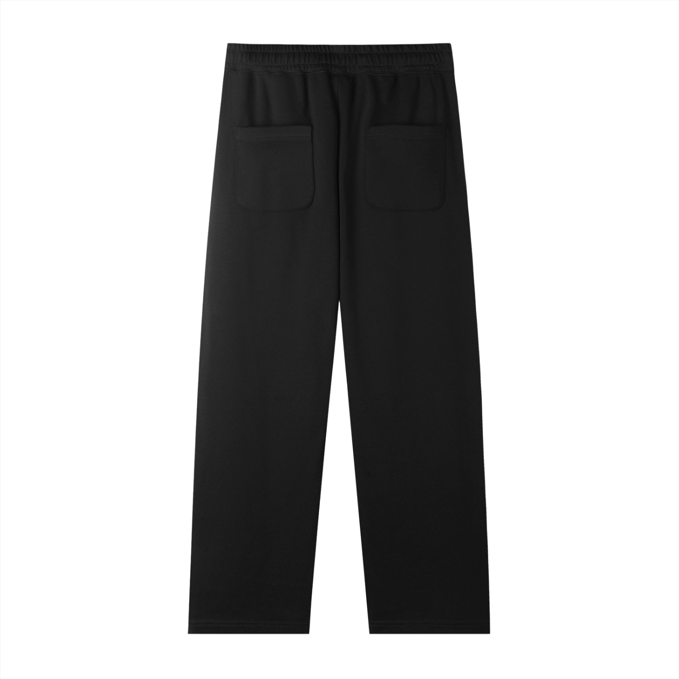 Plain Straight-Leg Sweatpants - waistband & drawstring detail