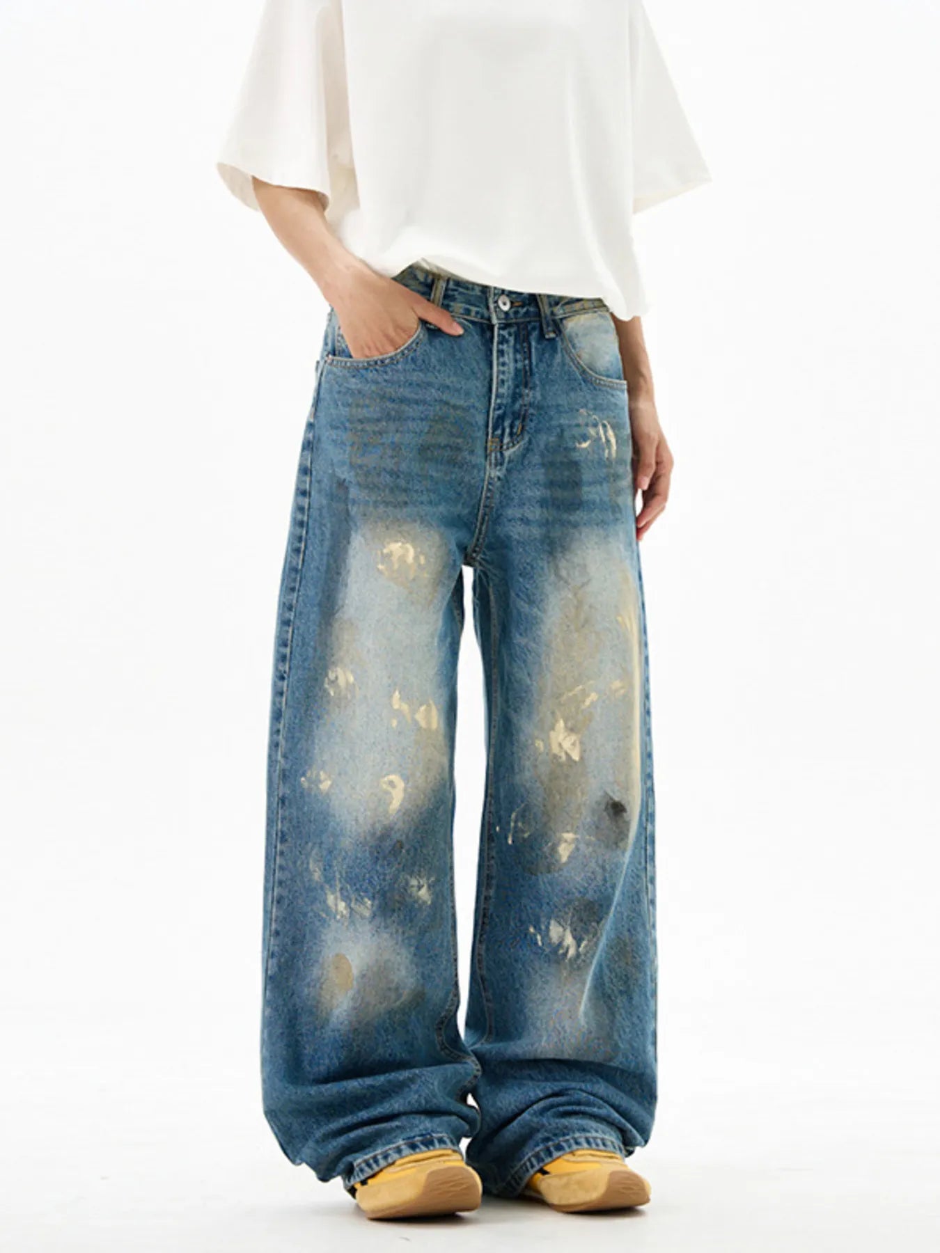 174 nan – Men's wide leg jeans streetwear fit