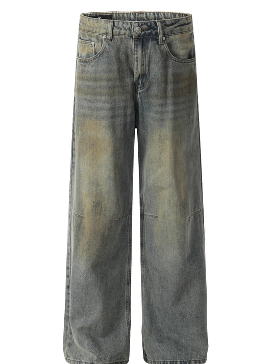 748 Men's Washed Wide Leg Jeans – Men's wide leg jeans streetwear fit