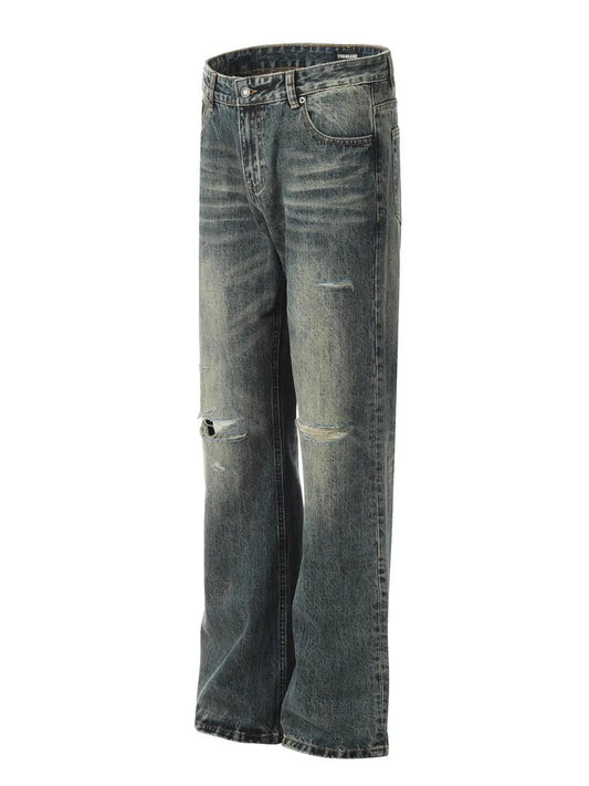 1280 Men's Vintage Distressed Flare Jeans – men's flare jeans (Y2K) (front view)