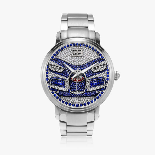 Jaycoh™ Bugati Chiron Turbilon Incrusted Diamonds 212. New Steel Strap Automatic Watch | Print-on-Demand Custom Watch - front view | print on demand watch print custom watch