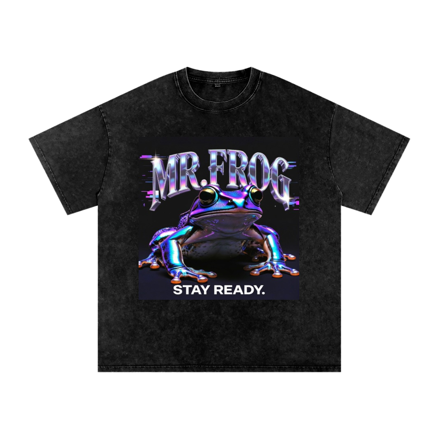 Mr. Frog Stay Ready Snow Washed Oversized Cotton T-Shirt - product image 2