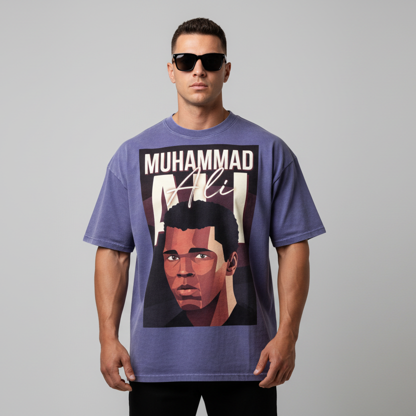 Muhammad Ali “Legacy” T Shirt Snow Washed Oversized - Luis’s Locker