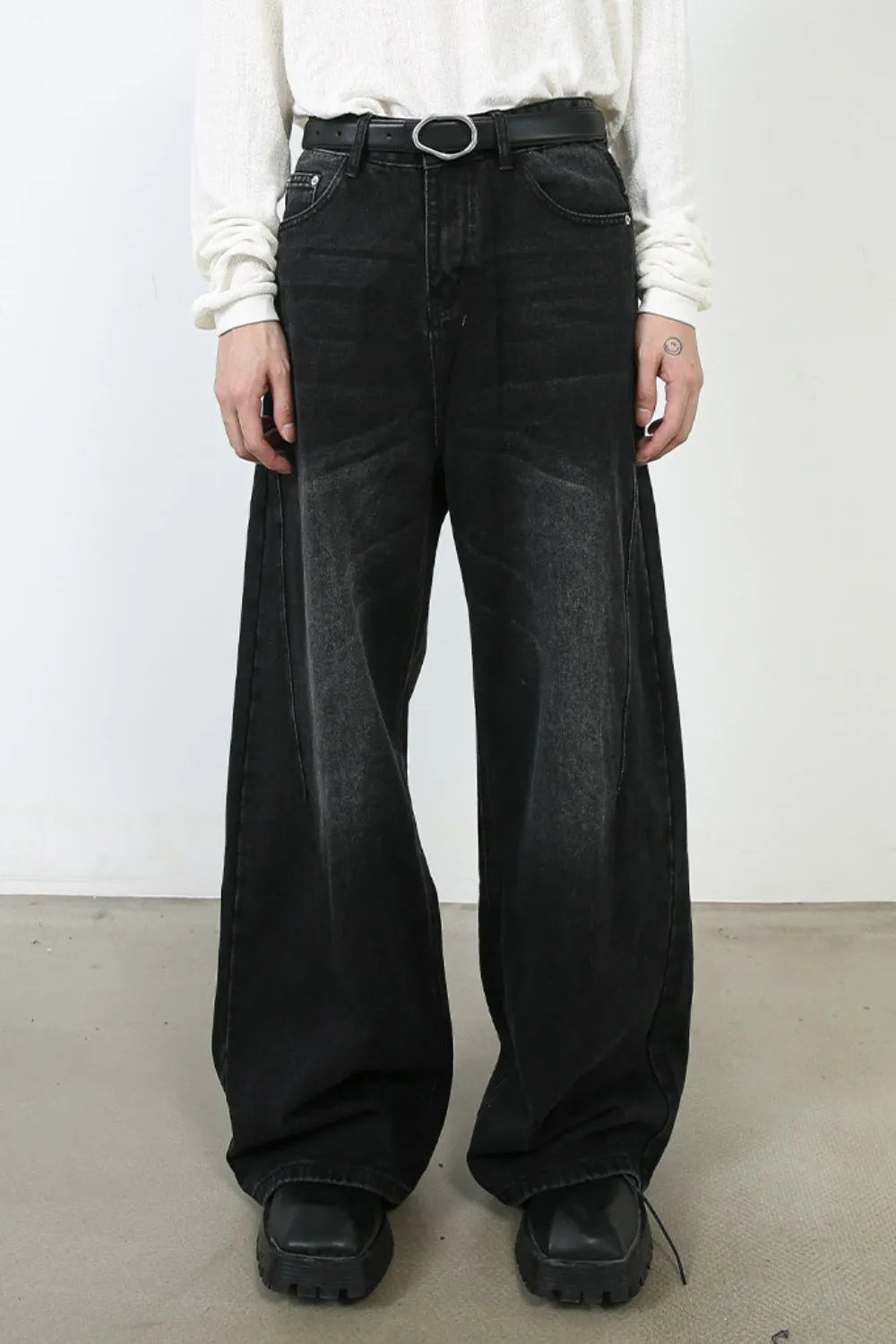 1041 nan – Men's wide leg jeans streetwear fit