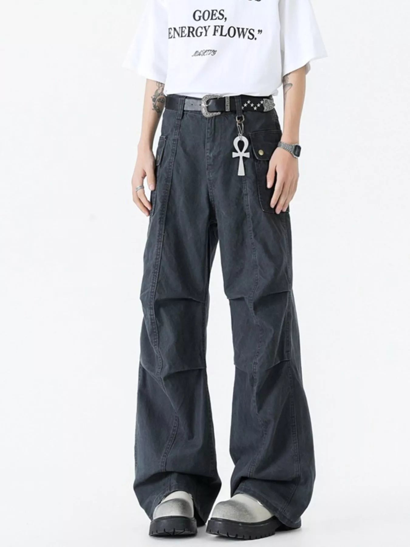 504 nan – Men's wide leg jeans streetwear fit