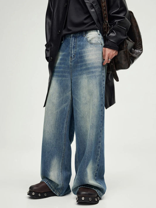 608 nan – Men's wide leg jeans streetwear fit
