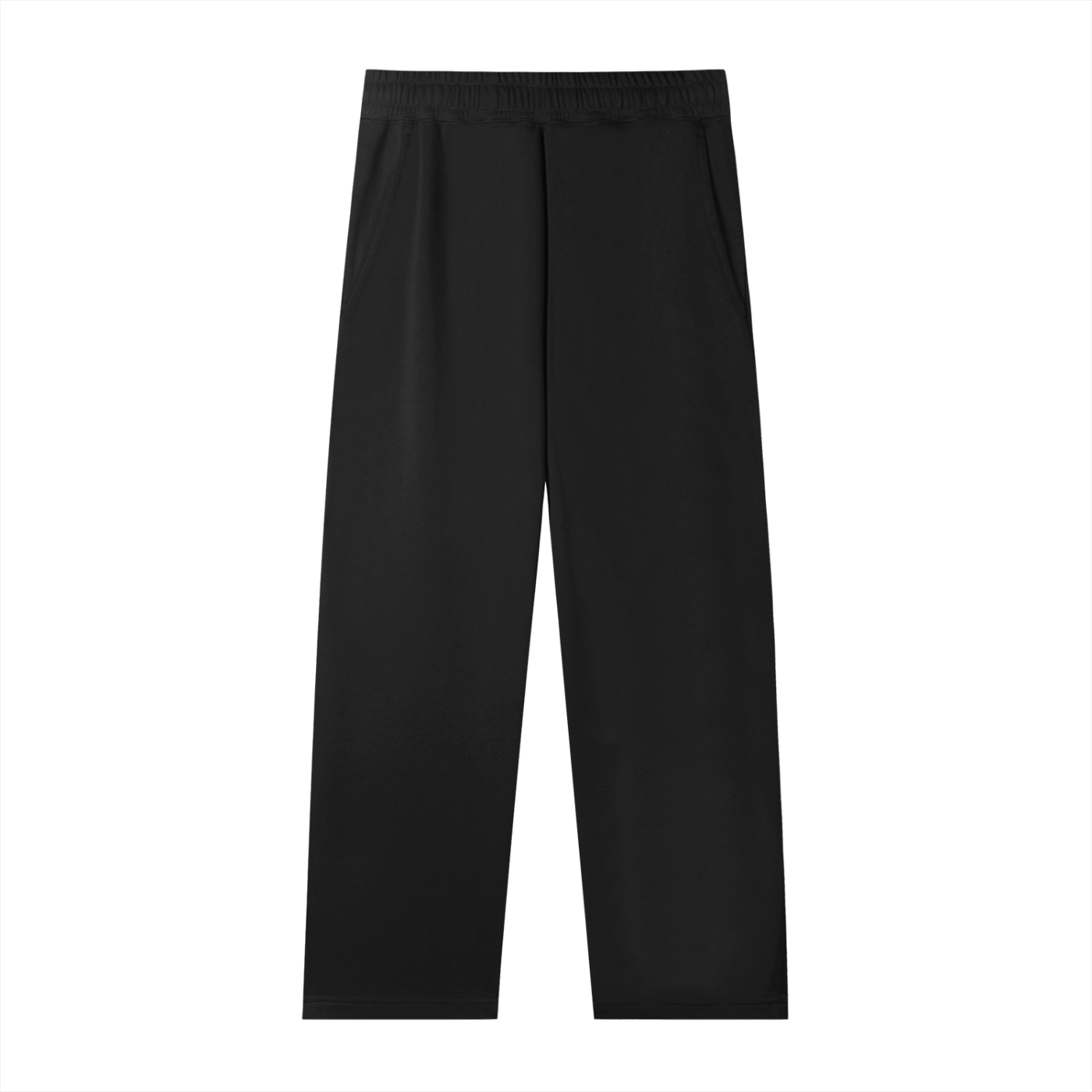 Plain Straight-Leg Sweatpants - fabric close-up