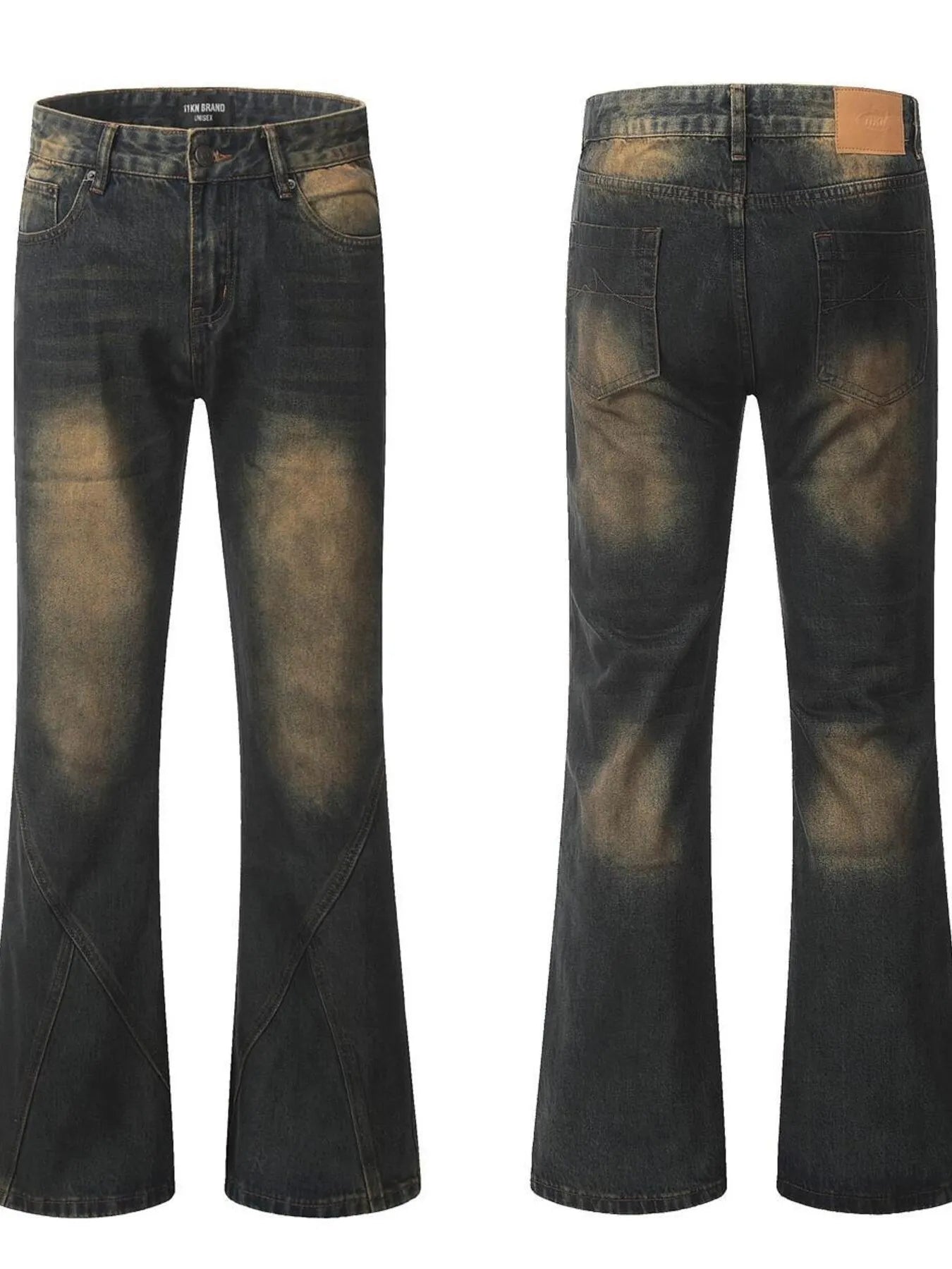 1285 Men's Washed Flare Jeans – men's flare jeans (Y2K) (side view)