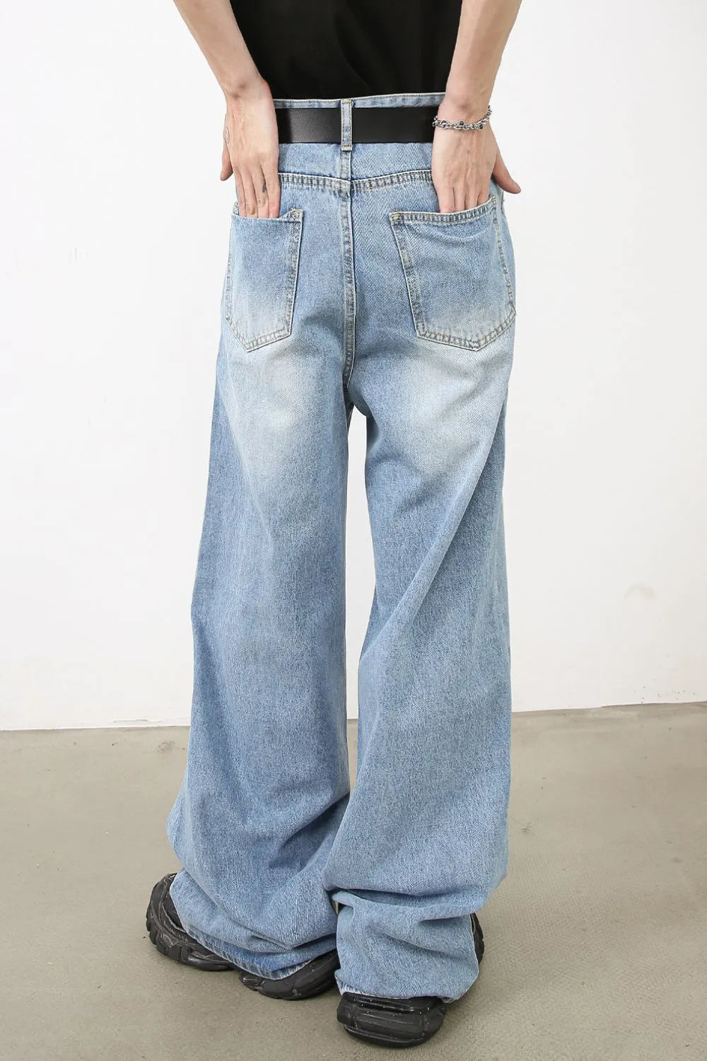 1056 nan – Men's wide leg jeans streetwear fit