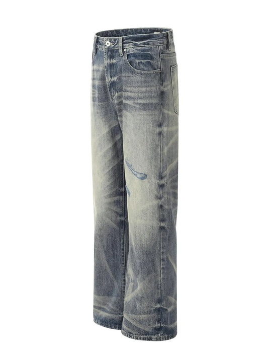 1282 Men's Distressed Flare Jeans – men's flare jeans (Y2K) (front view)