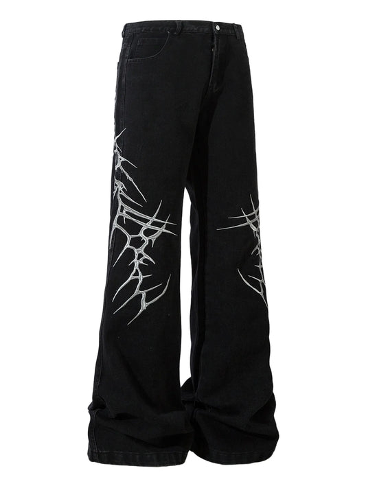 1265 Men's Printed Wide Leg Jeans – men's graphic jeans (main view)