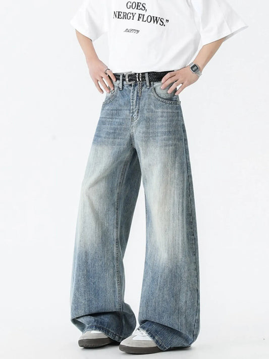 048 Men's Wide Leg Jeans – Men's wide leg jeans streetwear fit